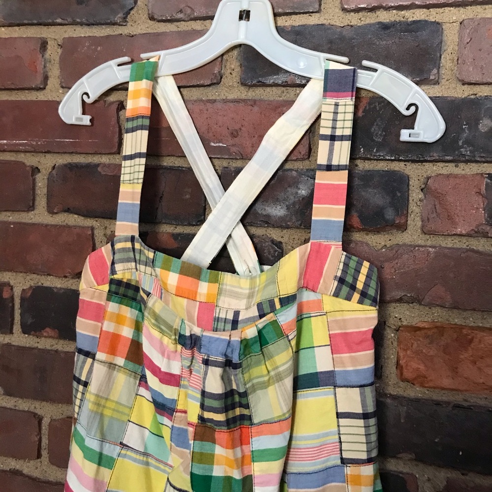 J Crew Madras Patchwork Top Size 4 - image 2